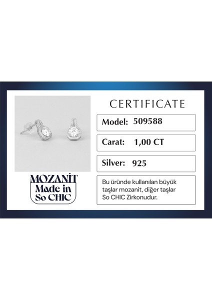 Mozanit Işığı 18 Ayar Beyaz Altın Kaplama Gümüş Küpe indirimleri