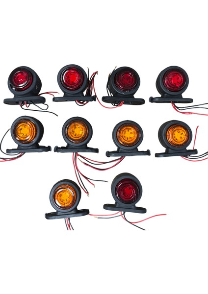 Takoz Lamba 12 LED 12-24V Kırmızı-Sarı 10 Adet Fiyatı