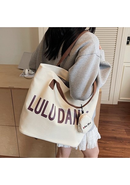 Yeni Büyük Kapasiteli Kanvas Tote Çanta Erkek ve Kadın Öğrenci Seyahat Yoga Çanta Tote Çanta Tek Omuz (Yurt Dışından) fiyatları