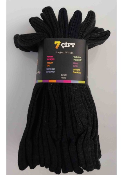 Calia Erkek Siyah Çorap – 7’li Paket