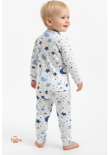 2’li Takım Rahat Uyku Seti Sevimli Ay Yıldız ve Bulut Desenli Unisex Bebek Pijama Takımı 9-12 Ay fiyatları