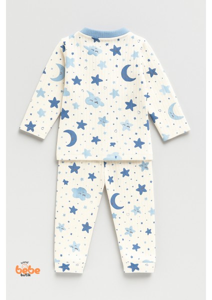 2’li Takım Rahat Uyku Seti Sevimli Ay Yıldız ve Bulut Desenli Unisex Bebek Pijama Takımı 9-12 Ay fırsatları