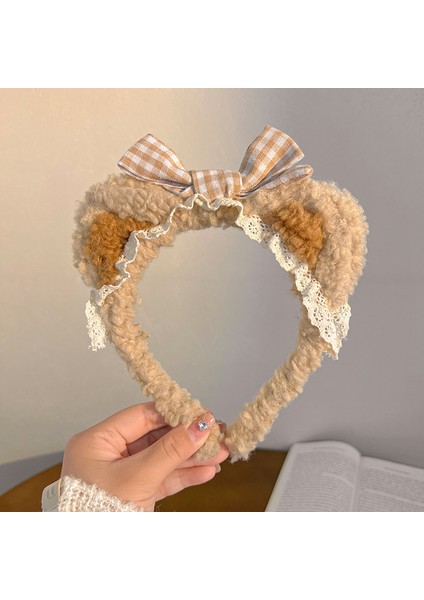 Sevimli Peluş Köpek Kulaklı Kafa Bandı Çok Yönlü Saç Tokası Başlığı (Yurt Dışından)