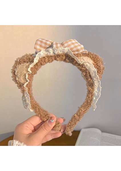 Sevimli Peluş Köpek Kulaklı Kafa Bandı Çok Yönlü Saç Tokası Başlığı (Yurt Dışından)