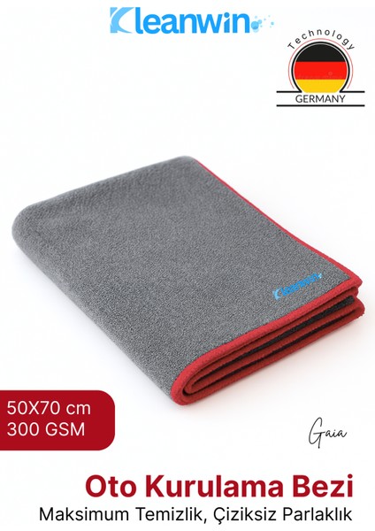 Gaia Mikrofiber Bez 50X70CM 300 Gsm Oto Kurulama Havlusu Araç Yıkama ve Cam Temizlik Bezi