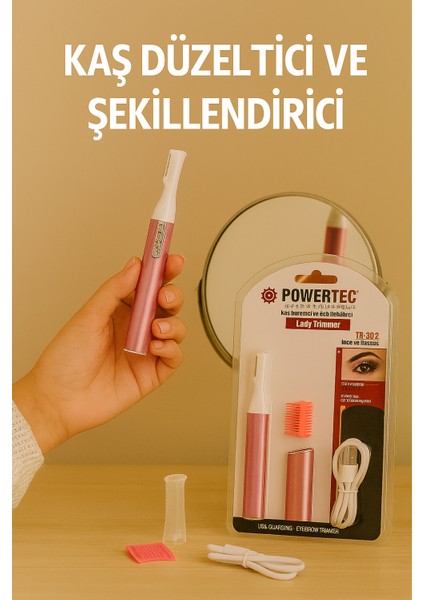 Pembe USB Şarjlı Kaş Düzeltici, Kalem Modeli Tüy Alma ve Şekillendirme modelleri