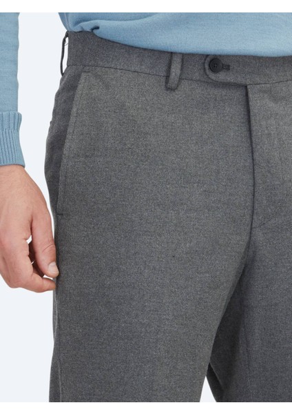 Gri Düz Dokuma Fitted Fit Klasik Pantolon modelleri