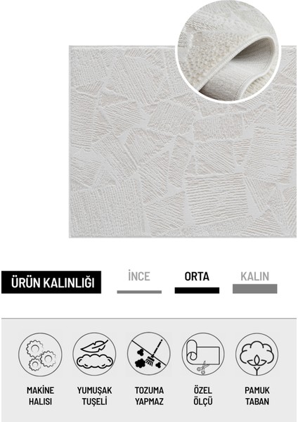 Şık Tasarımlar Polyester Iplik Antialerjik Tüylenmez Dokuma Pamuk Taban Makine Halısı Krem