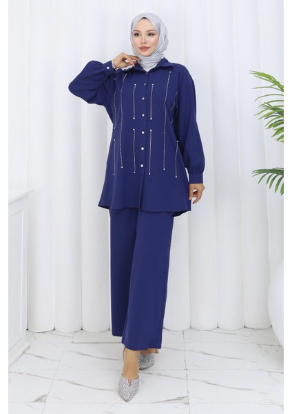 Taş Detaylı Takım Indigo 19266