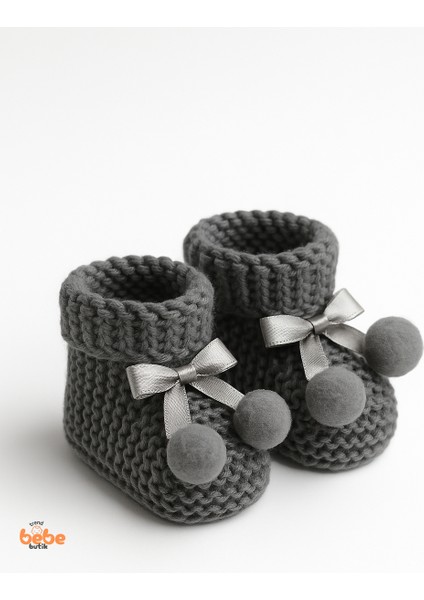 Kız Erkek Bebek Triko Patik – Ponponlu Fiyonklu Örgü Bebek Patik Çorap 1 Yaş Bebek Patiği fiyatları