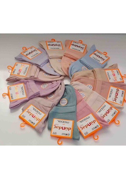 Dündar Modal Kadın Renkli Soket Çorap – 12’li Paket