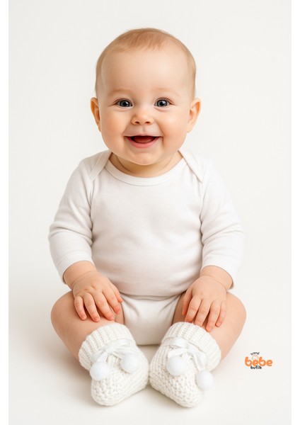 Kız Erkek Bebek Triko Patik – Ponponlu Fiyonklu Örgü Bebek Patik Çorap 1 Yaş Bebek Patiği modelleri