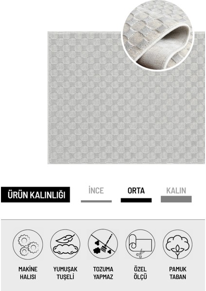 Şık Tasarımlar Polyester Iplik Antialerjik Tüylenmez Dokuma Pamuk Taban Makine Halısı Gri