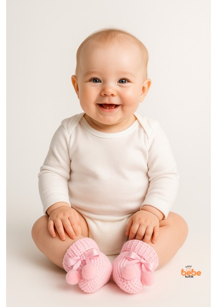 Kız Erkek Bebek Triko Patik – Ponponlu Fiyonklu Örgü Bebek Patik Çorap 1 Yaş Bebek Patiği modelleri