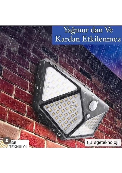 10 Adet Siyah Solar Güneş Enerjili Hareket Sensörlü 4 Taraflı Aydınlatma Lambası
