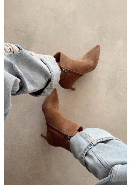 Adele Toprak Hakiki Deri Topuklu Bot modelleri