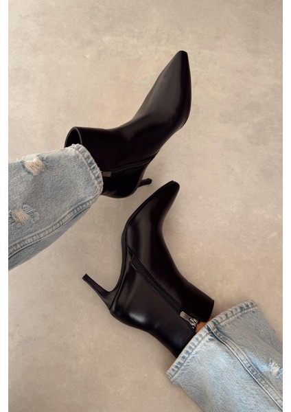 Adele Siyah Hakiki Deri Topuklu Bot fırsatları