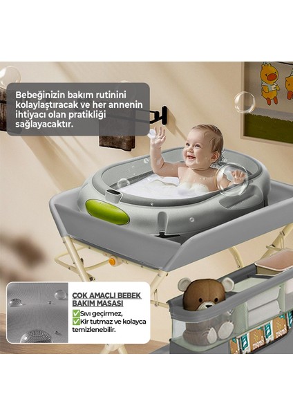 Portatif Bebek Alt Değiştirme Bakım Masası Sepetli Organizer Katlanabilir Taşınabilir Istasyon Tekerlekli Askılık indirimleri