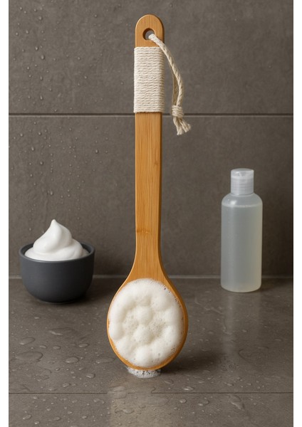 Uzun Saplı Duş Fırçası | Sırt ve Vücut Temizleme Fırçası VCH-6614