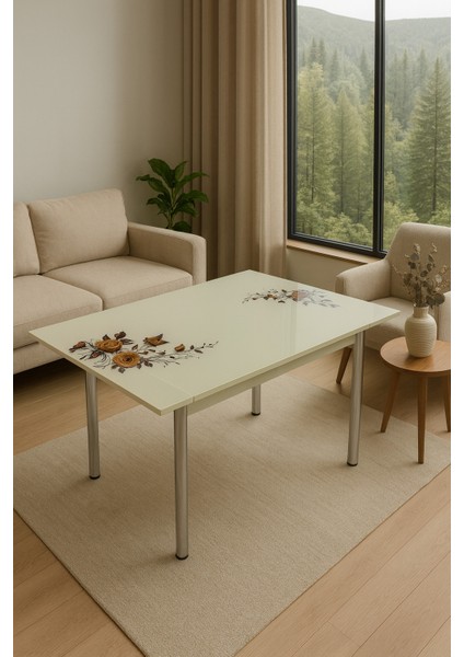 Yandan Açılır Büyüyen Cam Mutfak Masası 70X110CM fiyatları