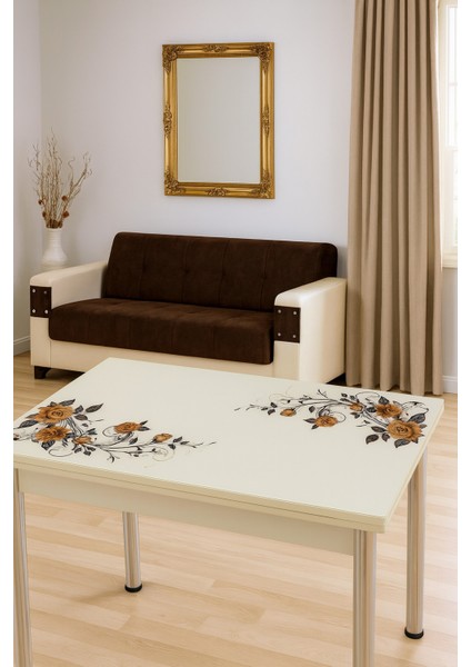 Yandan Açılır Büyüyen Cam Mutfak Masası 70X110CM modelleri