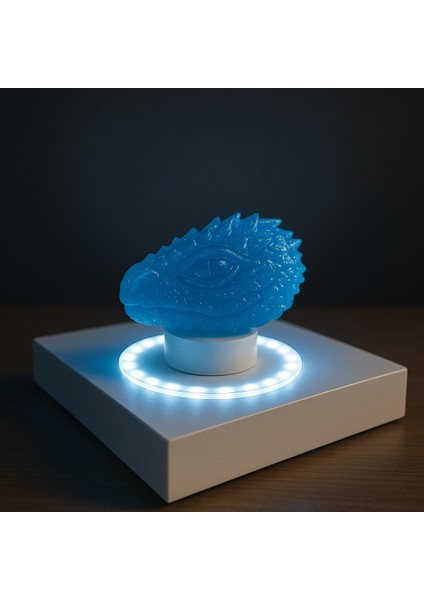 El Yapımı Mavi Reçine Dragon (Ejderha) Başı Figür – Dekoratif Masaüstü Obje & Koleksiyon Ürünü modelleri