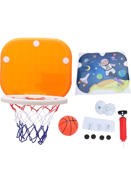 Kapalı Basketbol Potası Seti Katlanabilir Duvara Monte Vantuz Sabitleme Mini Basketbol Panyası Net Yürümeye Başlayan Kapı Turuncu (Yurt Dışından)