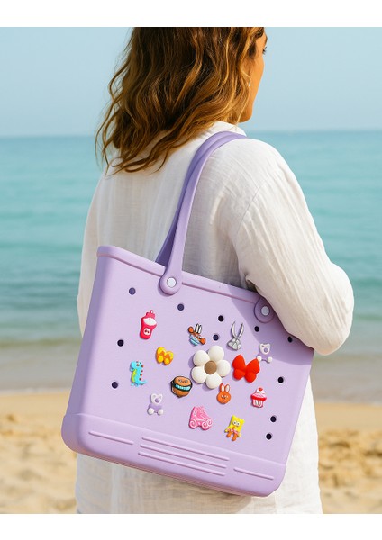 Rahat Taşınabilir Eva Omuz Çantası – Charm Detaylı