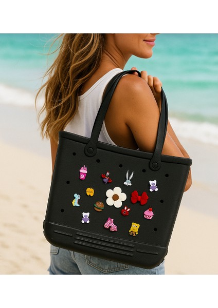 Rahat Taşınabilir Eva Omuz Çantası – Charm Detaylı