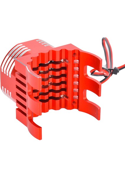 Uzaktan Kumanda Motor Fanı, 1/8 1/10 Ölçekli Uzaktan Kumanda Model Araba Alüminyum Alaşımlı Isı Emici 42MM 4274 Esc Motor Montajı Soğutma Fanı Renkli LED Işık, Kırmızı (Yurt Dışından) modelleri