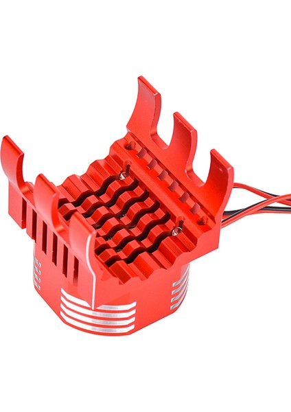 Uzaktan Kumanda Motor Fanı, 1/8 1/10 Ölçekli Uzaktan Kumanda Model Araba Alüminyum Alaşımlı Isı Emici 42MM 4274 Esc Motor Montajı Soğutma Fanı Renkli LED Işık, Kırmızı (Yurt Dışından) fırsatları