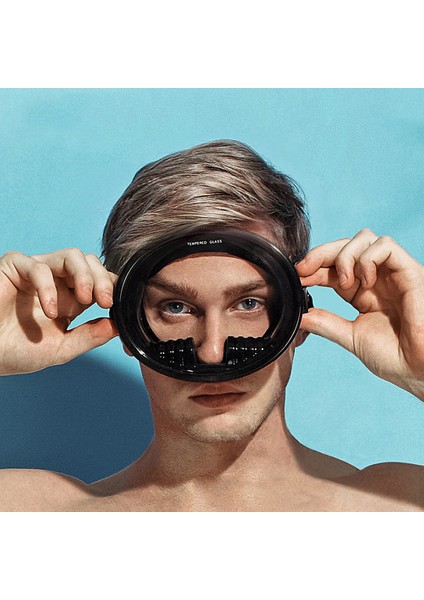 Şnorkel Tüplü Dalış Için Şnorkelli 180 ° Panoramik Geniş Görüş Buğu Önleyici Tüplü Dalış Maskesi (Yurt Dışından)