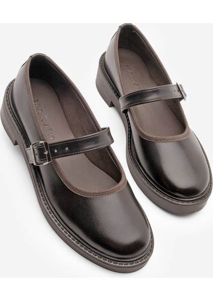 Kadın Loafer Bantlı Günlük Ayakkabı Norgi Kahve
