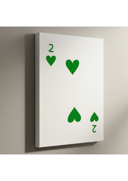 Minimalist Yeşil Kalpler Soyut Sanat Tablosu