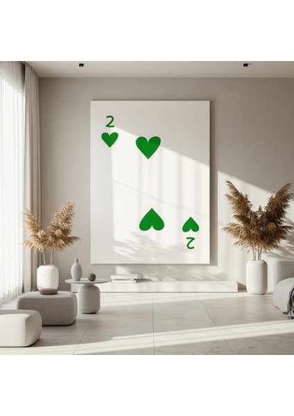 Minimalist Yeşil Kalpler Soyut Sanat Tablosu fırsatları