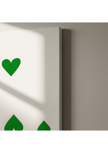 Minimalist Yeşil Kalpler Soyut Sanat Tablosu indirimleri
