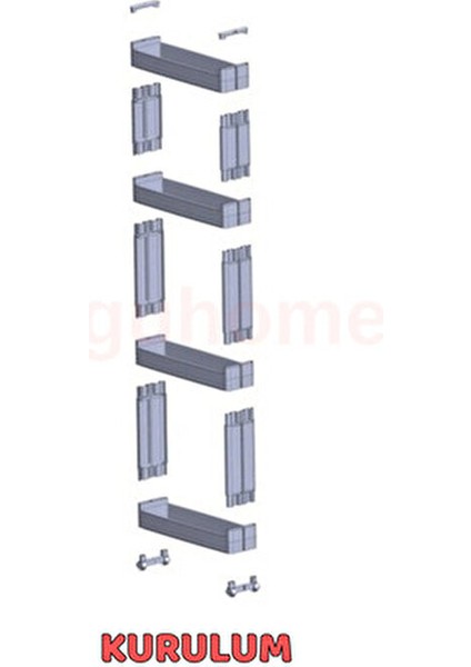 Slim Raf 4 Katlı Çok Amaçlı Tekerlekli Organizer Mutfak Rafı Banyo Düzenleyicisi (Beyaz) fırsatları