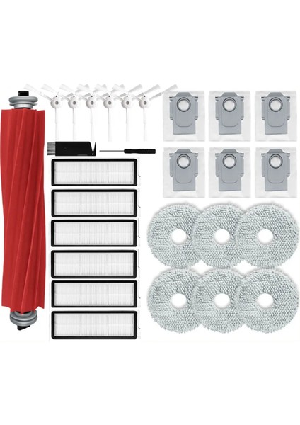 27PCS Roborock Q Revo Maxv / Roborock P10 Pro Robot Vakumları Parça Ana Yan Fırça Filtre Mop Kumaşları Toz Çantası (Yurt Dışından)