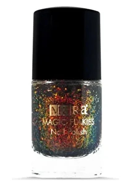 Magic Flakies Oje 15 ml Kırmızı, Altın ve Yeşil Renk Yansımalarıyla Flakies Serisi