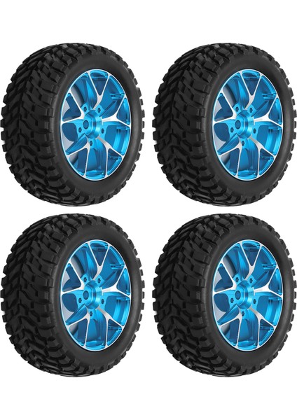 4 Adet Rc Ralli Lastikleri Güçlü Alüminyum Alaşımlı Uzaktan Kumandalı Araba Aksesuarları 1/10 Düz Spor Arabalar Için Mavi (Yurt Dışından)