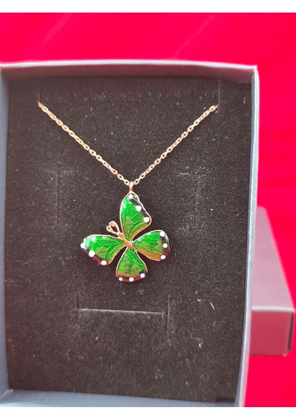 Mineli Kelebek Gümüş Kolye fiyatları