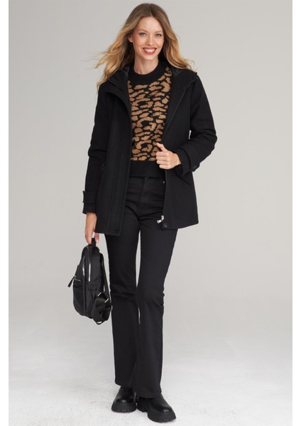 Çetinkaya Fithit 9036 Kadın Kapüşonlu Fermuarlı Kaban Siyah fiyatları