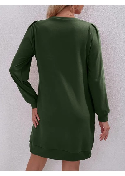 Eyesof Kadın Uzun Kollu Bisiklet Yaka Iki Iplik Elbise modelleri