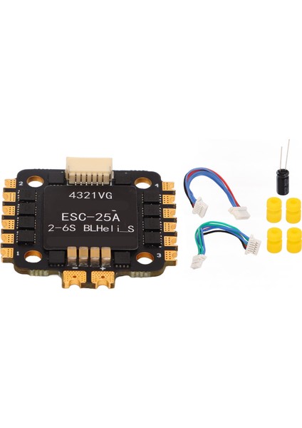 Hakrc 25A Rc Dört Pervaneli Helikopter Hız Kontrol Pcb 4 In 1 Drone Esc Fpv Uçan Makine Siyah (Yurt Dışından)