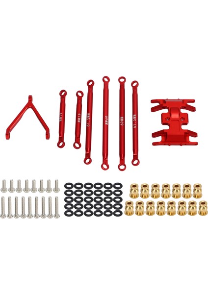 Yükseltme Alüminyum Bağlantı Seti Anti Korozyon Pas Geçirmez Süspansiyon Linkler Seti Eksenel SCX24 1/24 Model Rc Araba Kırmızı (Yurt Dışından)