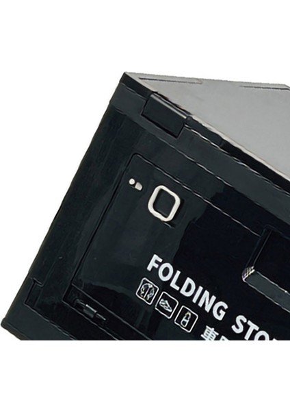 Açık Katlanır Saklama Kutusu Ahşap Kapaklı Istiflenebilir Istikrarlı Pratik Kutusu Kamp Araba Çadırı Çizme Siyah Beyaz (Yurt Dışından) indirimleri