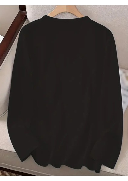 Eyesof Kadın Uzun Kollu Bisiklet Yaka Çiçek Desenli Viskon Bluz