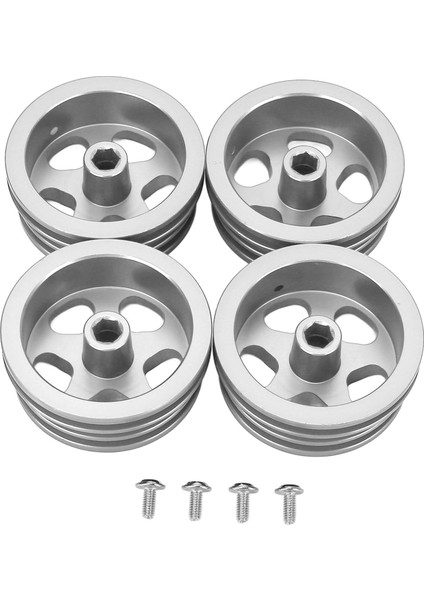 4 Adet Rc Araba Jant Alüminyum Alaşımlı Sağlam Yapı Şık Görünüm Tekerlekler Hub Jant MN82 Rc Araba Gümüş (Yurt Dışından)
