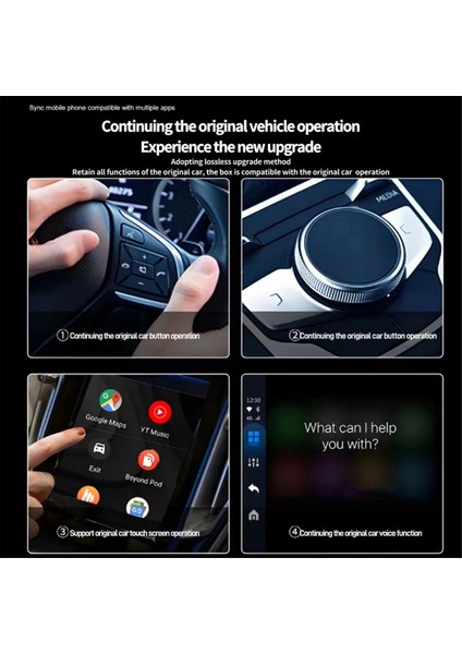 Araba USB Ai Kutusu 2'si 1 Arada Kablosuz Carplay Android Auto Adaptörü (Yurt Dışından)