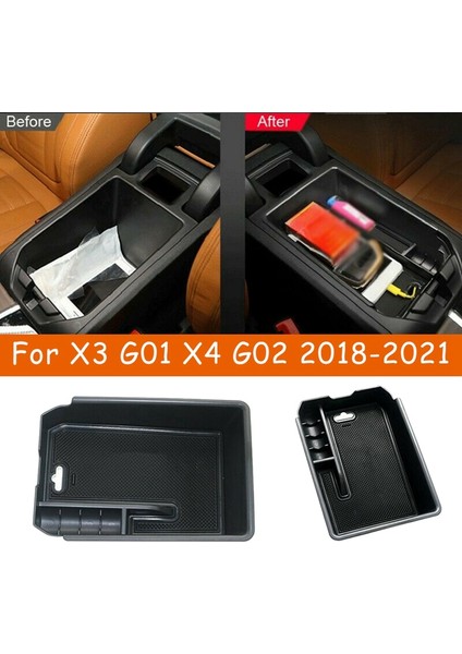 Araba Merkez Konsol Koltuğu Kutusu Saklama Kutusu Palet Tepsi Konteyneri Bmw Için Kauçuk Matlı X3 G01 X4 G02 2018-2021 (Yurt Dışından) fiyatları